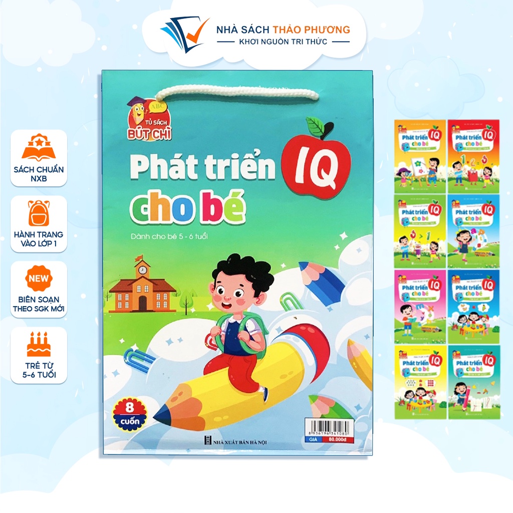 Sách - Bộ phát triển IQ cho bé 5 đến 6 tuổi (Combo 8 quyển)