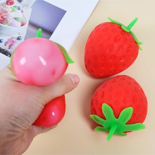 Cli Bọt Biển Dâu TPR Đồ Chơi Trái Cây Mềm Lỗ Thông Hơi Đồ Chơi Fidget Siêu Thị Hiển Thị Đạo Cụ