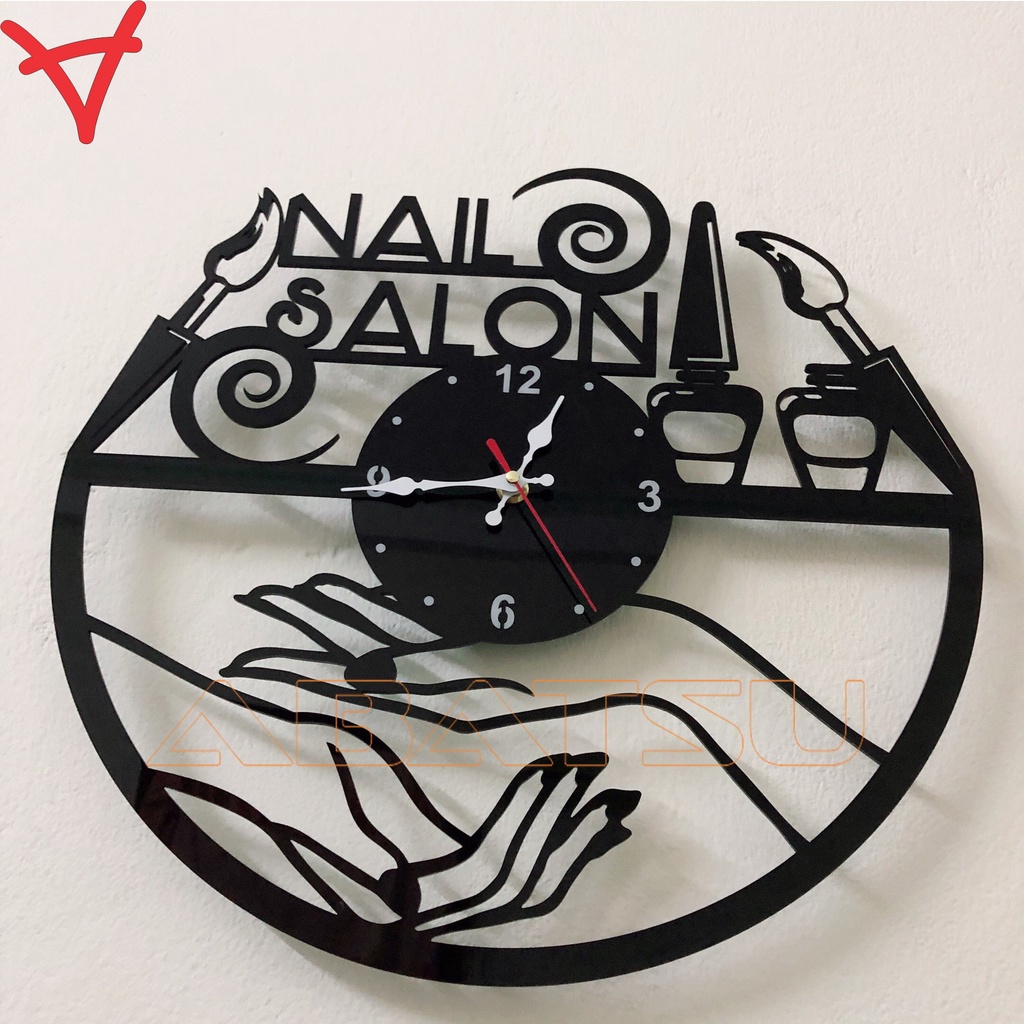 Đồ trang trí tiệm Nail đồng hồ kim trôi đẹp đẳng cấp