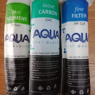 Bộ 3 Lõi Lọc Nước 1,2,3 AQUATL, Lõi Lọc Thô Sử Dụng Tất Cả Máy Lọc Nước Kangaroo, Karofi, Sunhouse, Aqua
