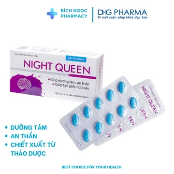 Viên uống Night Queen chiết xuất từ thảo dược - Giúp dưỡng tâm, an thần Hộp 30 viên