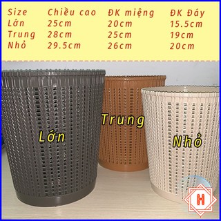Sọt nhựa đan mây đựng đồ đa năng linh hoạt Việt Nhật – Sọt rác văn phòng đa năng { H }