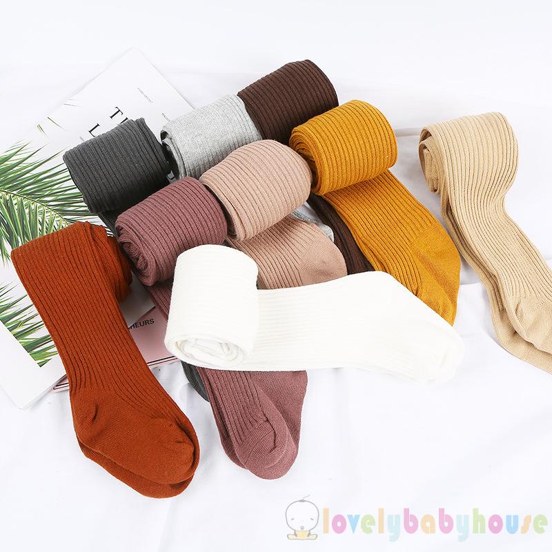 Quần Tất Cotton Dệt Kim Màu Kẹo Mềm Mại Giữ Ấm Mùa Thu Đông Cho Bé Gái