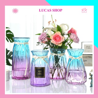 Bình cắm hoa thuỷ tinh đa giác 20cm decor trang trí tiện dụng, sang trọng, tinh tế B024
