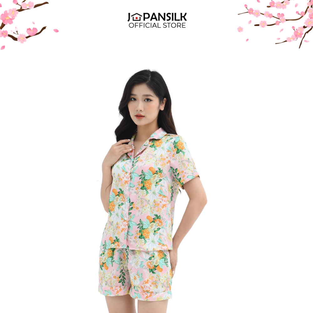 Ảnh Bộ Ngủ Pijama Lụa Satin Ngắn Tay JAPAN SILK Họa Tiết Ấn Tượng 2