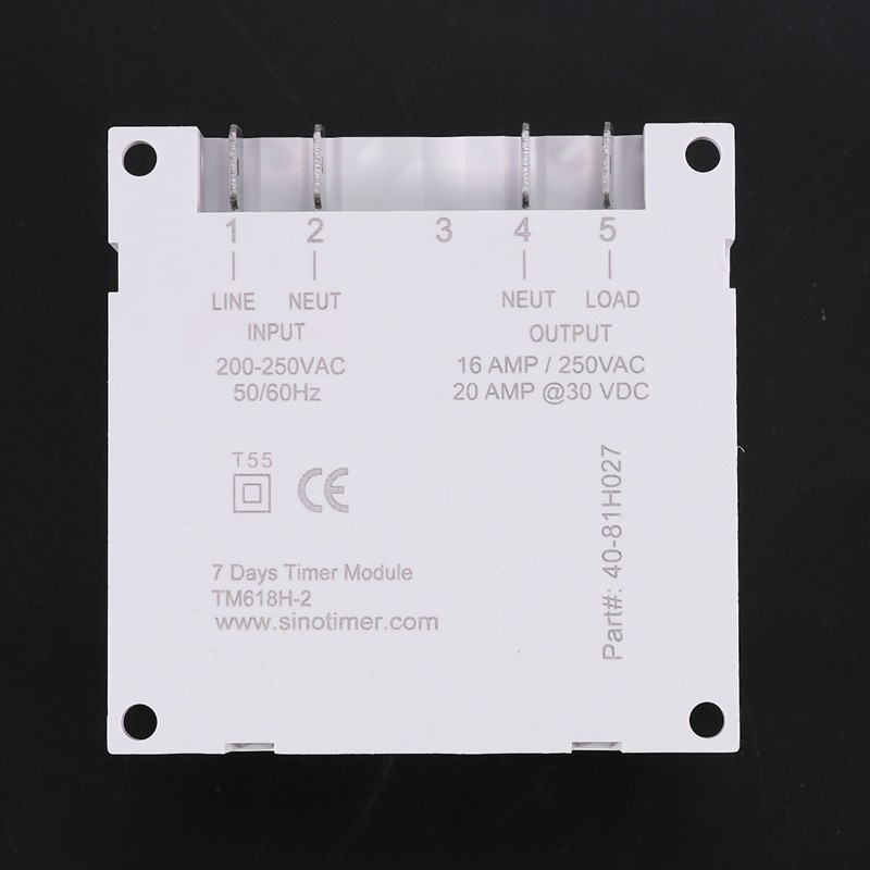 Sinotimer Tm618H-2 220V Ac Công tắc thời gian kỹ thuật số Điện áp đầu ra 220V 7 ngày Công tắc hẹn giờ lập trình hàng tuần cho ứng dụng đèn