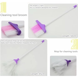 Bộ Đồ Chơi Mô Phỏng Dụng Cụ Dọn Dẹp + Xô Và Cây Lau Nhà mini Cho Bé