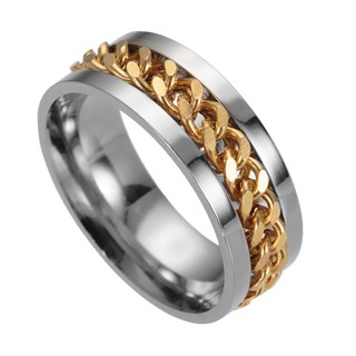 Nhẫn nam nữ titanium vòng xoay BHN77