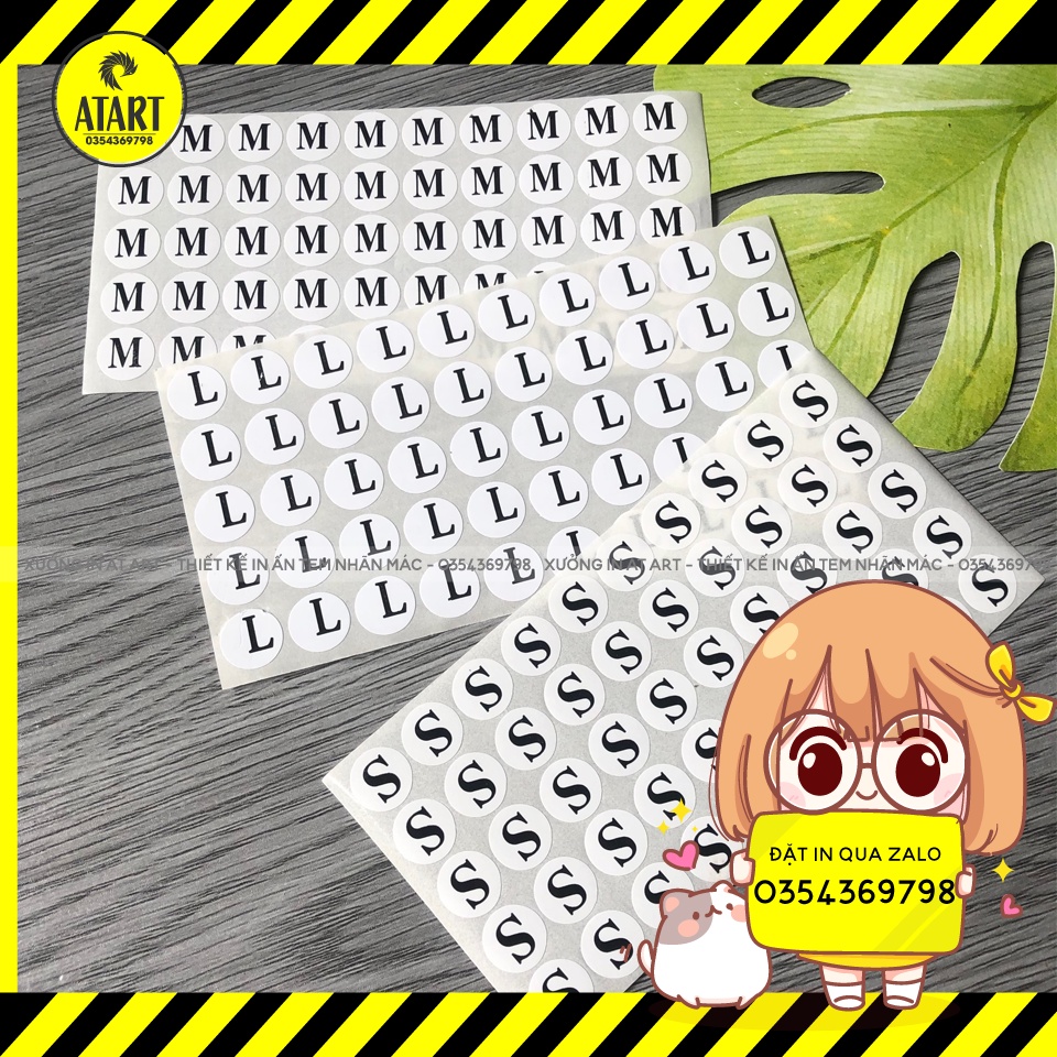 500 cái Tem dán size quần áo đủ size (có bigsize) | Shopee Việt Nam