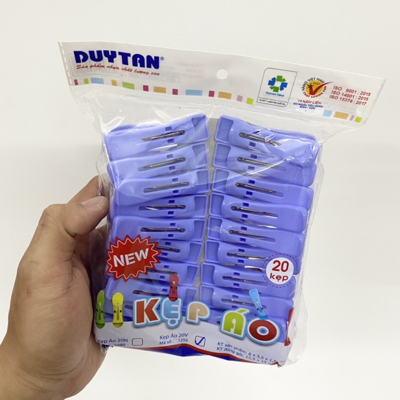 Kẹp quần áo Duy Tân Loại To 30 cái/ 1 vỉ, 20 cái/vỹ