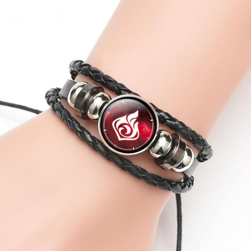 Genshin Vòng Đeo Tay Dạ Quang Nguyên Tố Mắt Chúa Thời Gian Đá Đá Đá Lửa/Lá Nước Sấm Sét Màu Dạ Quang