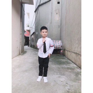 Áo sơ mi trắng dài tay cho bé trai ( có kèm theo cà vạt )