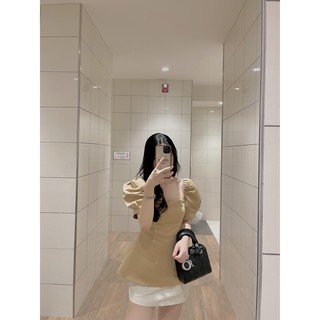 Áo tay bồng cổ vuông _ Lucy Top_ Anne Studio