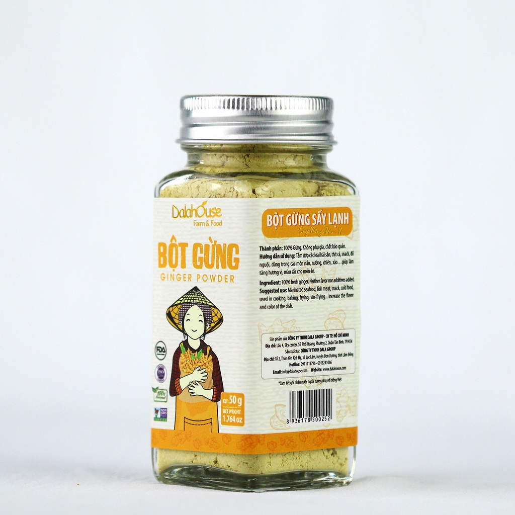 Ảnh Bột gừng organic nguyên chất Dalahouse công nghệ sấy lạnh tiêu chuẩn Châu Âu lọ 50 gr 2