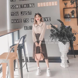 set Áo sơ mi mix Chân váy Nhung