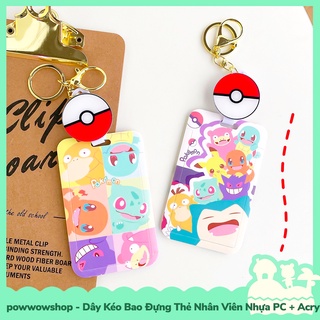 [Sẵn VN - Hỏa Tốc] Dây Kéo Bao Đựng Thẻ Nhân Viên Nhựa PC + Acrylic Mẫu Nhân Vật Anime Manga Game Pocket Monsters