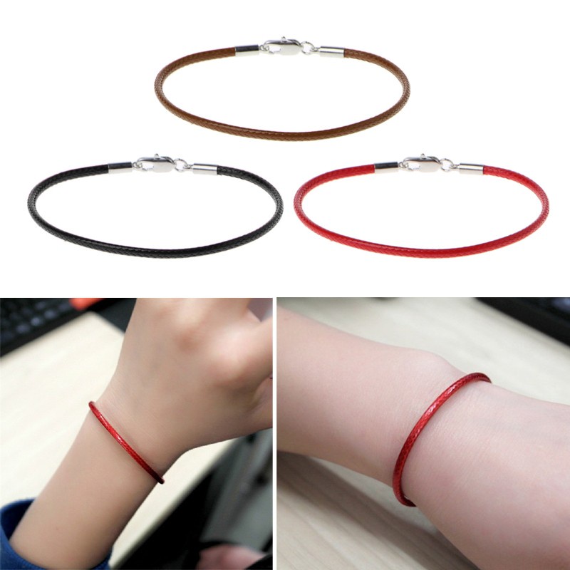 Vòng đeo tay bằng da bện có móc khóa càng cua tự làm thủ công DIY