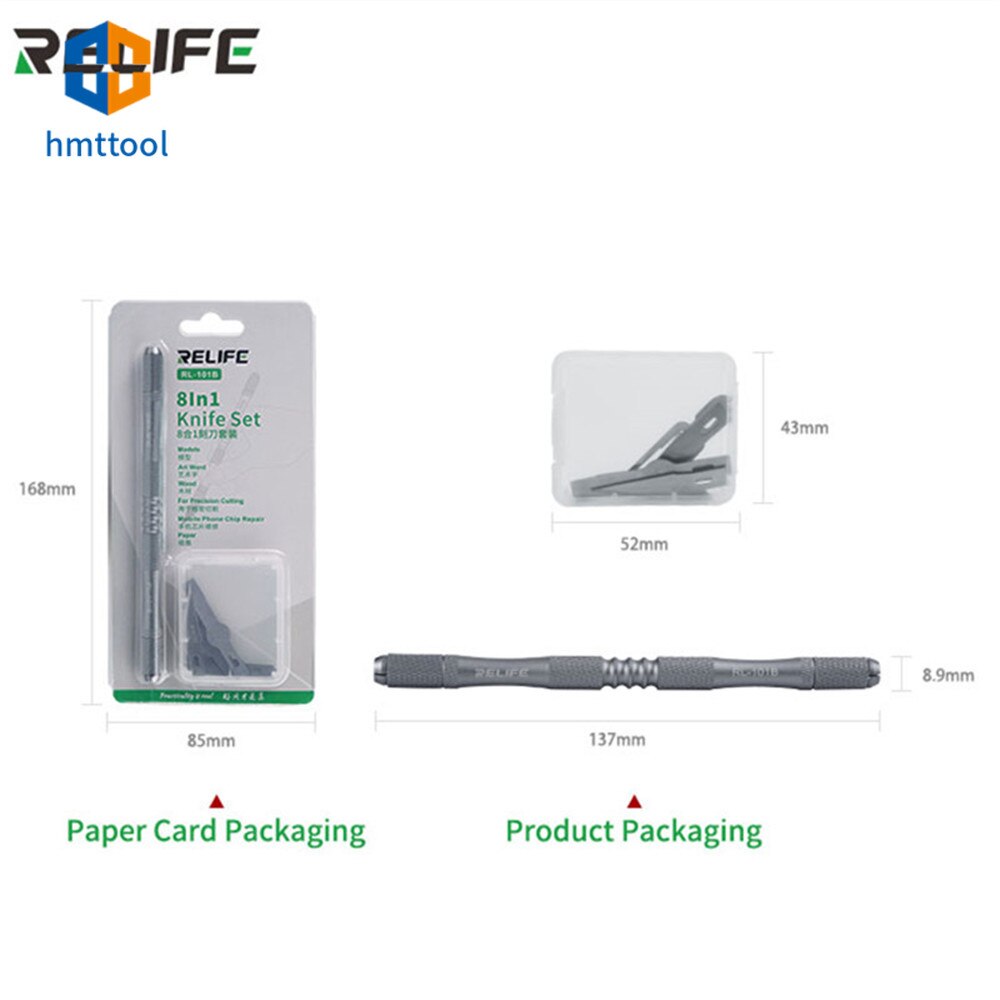 Rl-101b 8 Trong 1 Keo Tẩy Dao Bo Mạch Chủ BGA Chip Keo Làm Sạch Cạo Pry Dao DIY Thêu Sò Thủ Công Khắc Lưỡi
