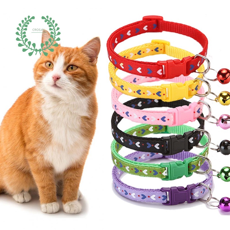Vòng cổ thú cưng Crosail có in hình tình yêu hoạt hình và khóa Nylon có thể điều chỉnh Thích hợp cho chó và mèo