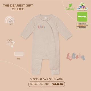 Bộ quần áo liền dài cài lệch Lullaby NH432M cho bé từ sơ sinh đến 12 tháng