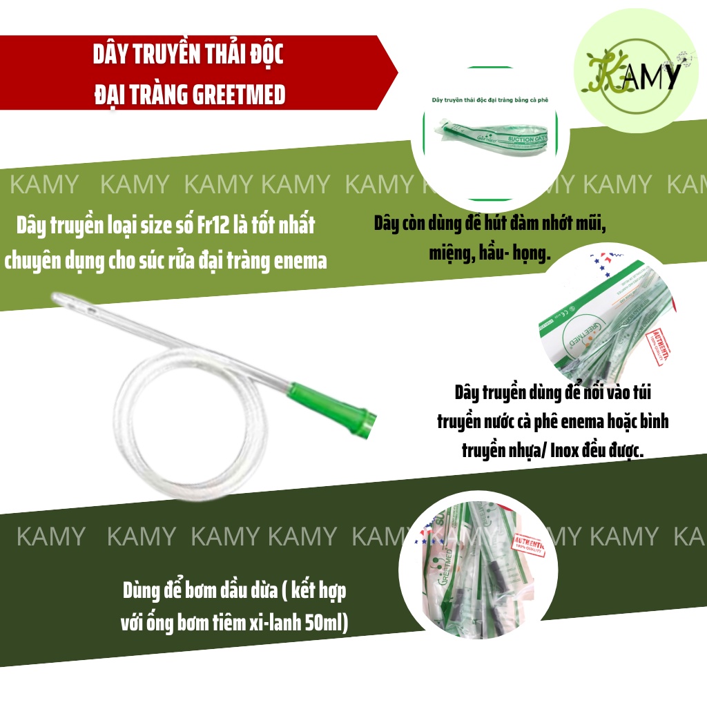 Combo 100 Dây truyền chính hãng GREETMED cao cấp Fr12 dài 50cm dùng với túi truyền/bình truyền thải độc đại tràng
