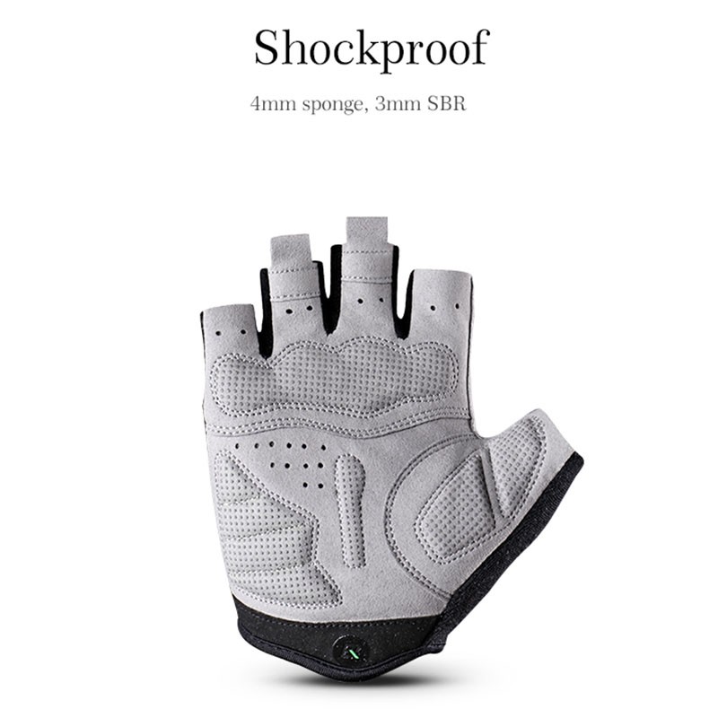 Găng tay nửa ngón đi xe đạp ROCKBROS dành cho nam và nữ ngoài trời thoáng khí chống trượt Găng tay xe đạp leo núi hấp thụ sốc