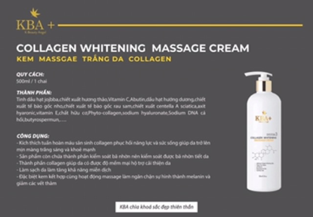 Kem massage colagen KBA GSC (lọ 500ml)