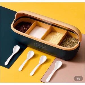 Hộp đựng gia vị 4 ngăn có nắp
