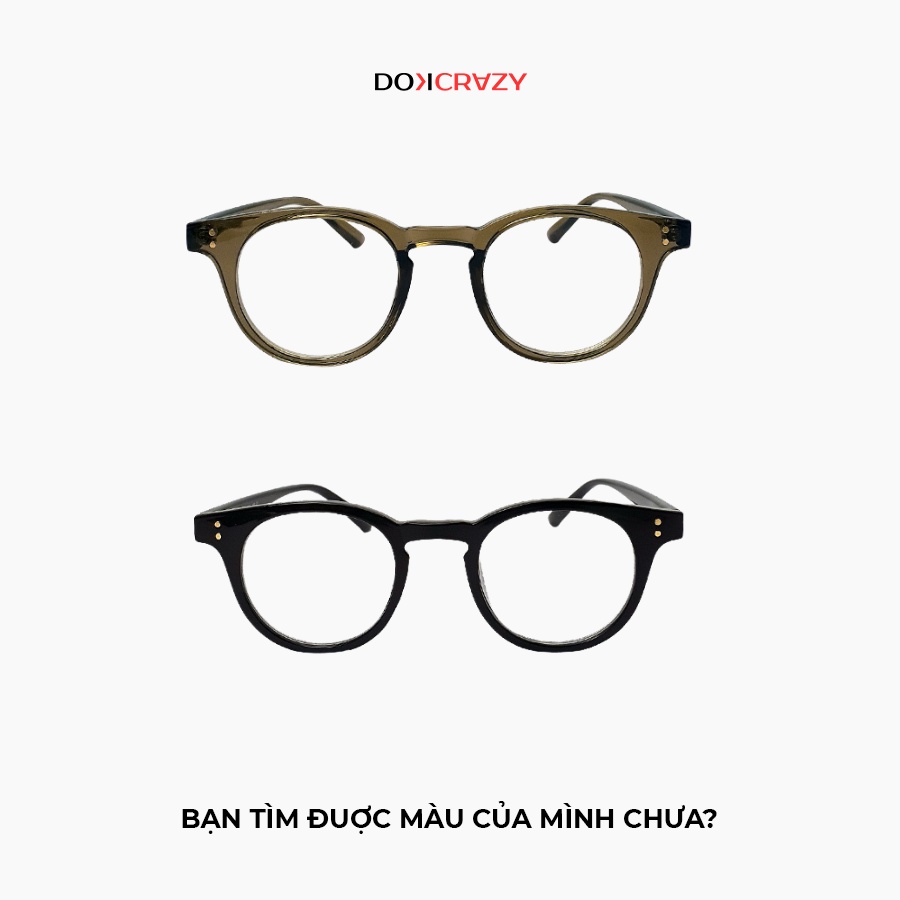 Ảnh Gọng kính mắt tròn DOKCRAZY LECO nhựa sinh học cao cấp, dáng Hàn Quốc, chống ánh sáng xanh, UV400 3