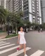 ĐẦM TRẮNG CỔ VUÔNG CHẤT VẢI DẦY DẶN HOA NHÍ