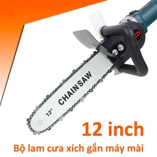[ LOẠI XỊN ] Lưỡi cưa xích gắn máy mài - Bộ chuyển đổi máy mài thành máy cưa - Cắt gỗ - Cắt cành - Có bình dầu tự động