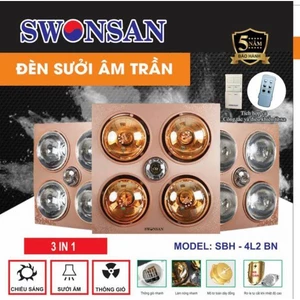 Đèn Sưởi Âm Trần 4 Bóng GALAXY Model SBH-4L2BN [ CHÍNH HÃNG ] | Gia Dụng Bảo Nguyên
