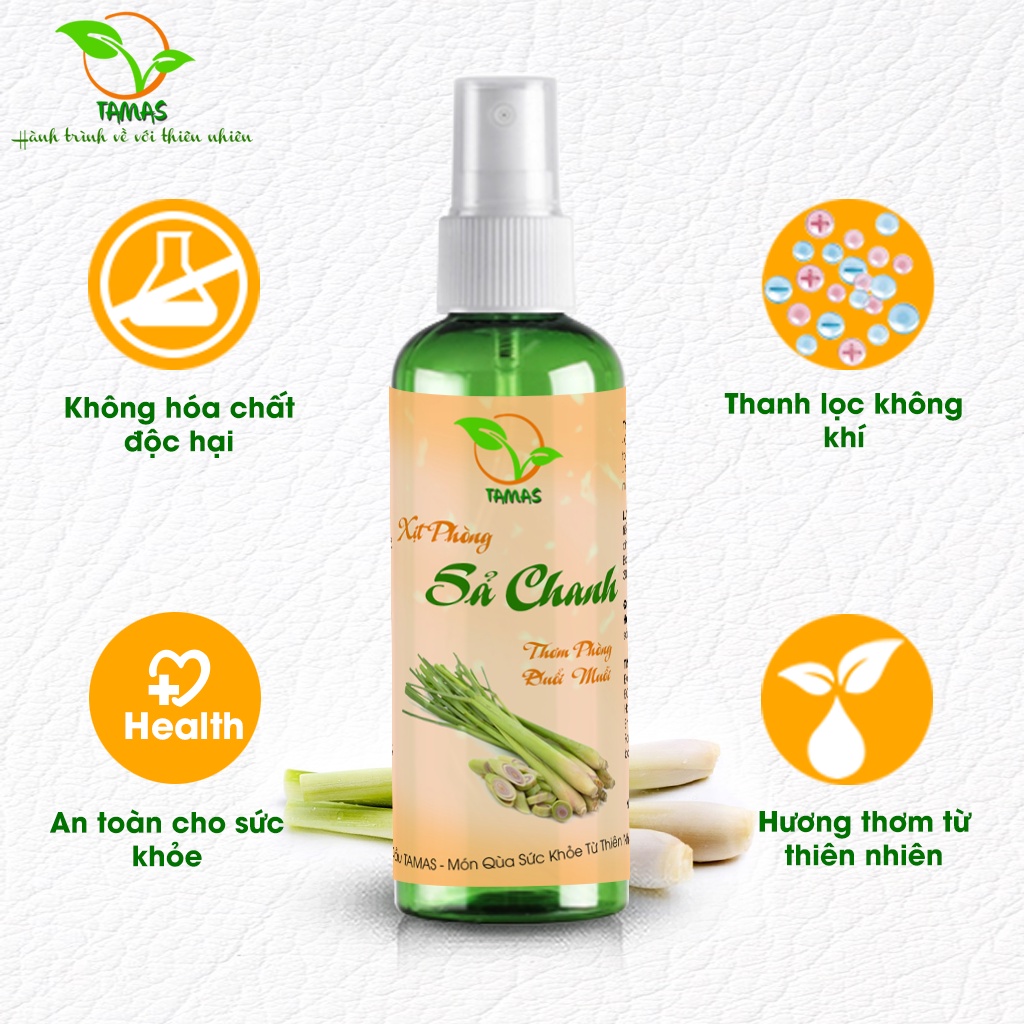 Ảnh Combo 3 Chai Xịt Phòng, Đuổi Muỗi Và Côn Trùng TAMAS 100ml Hương Sả Chanh, Sả Cam, Quế Sả- Thành Phần Tự Nhiên, An Toàn 2
