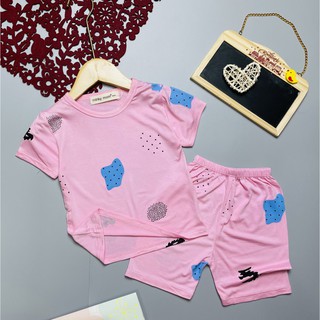 Đồ bộ bé trai Đồ bộ bé gái Bộ Minky Mom ngắn tay thun lạnh MK02