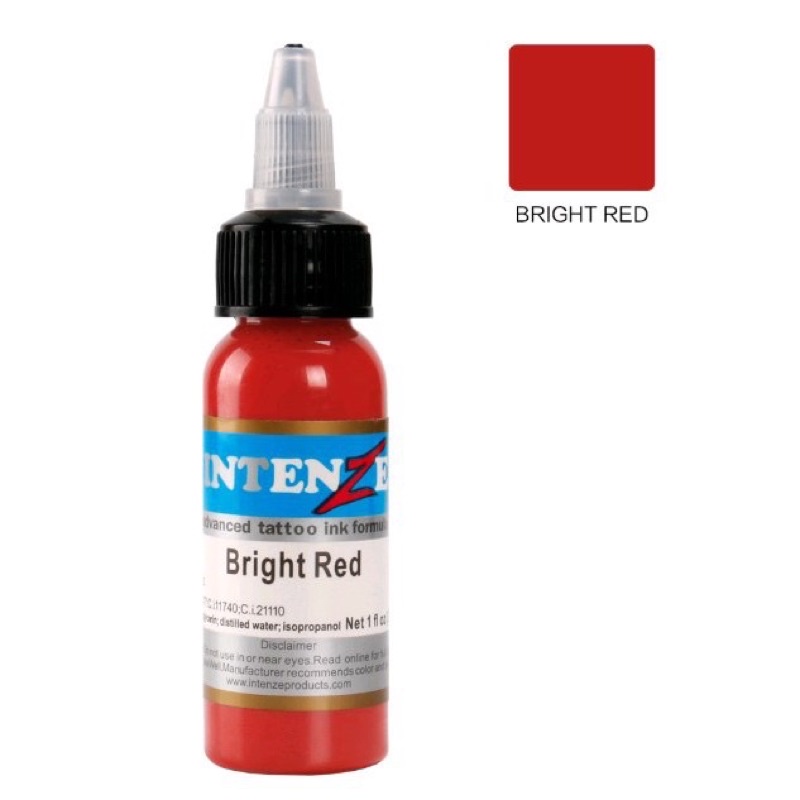 Mực tập xăm intenze true black và bright red 30ml - lavashop