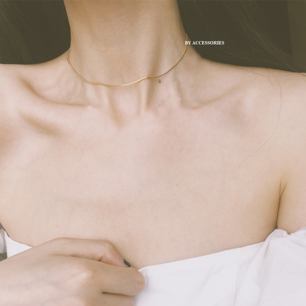Choker dây chuyền titan dây mì mảnh không gỉ có nhiều size BY ACCESSORIES