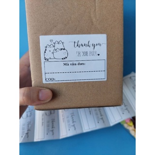 100 Tem ghi mã vận đơn, phiếu gửi hàng cute có sẵn keo dán kích thước 7x5cm