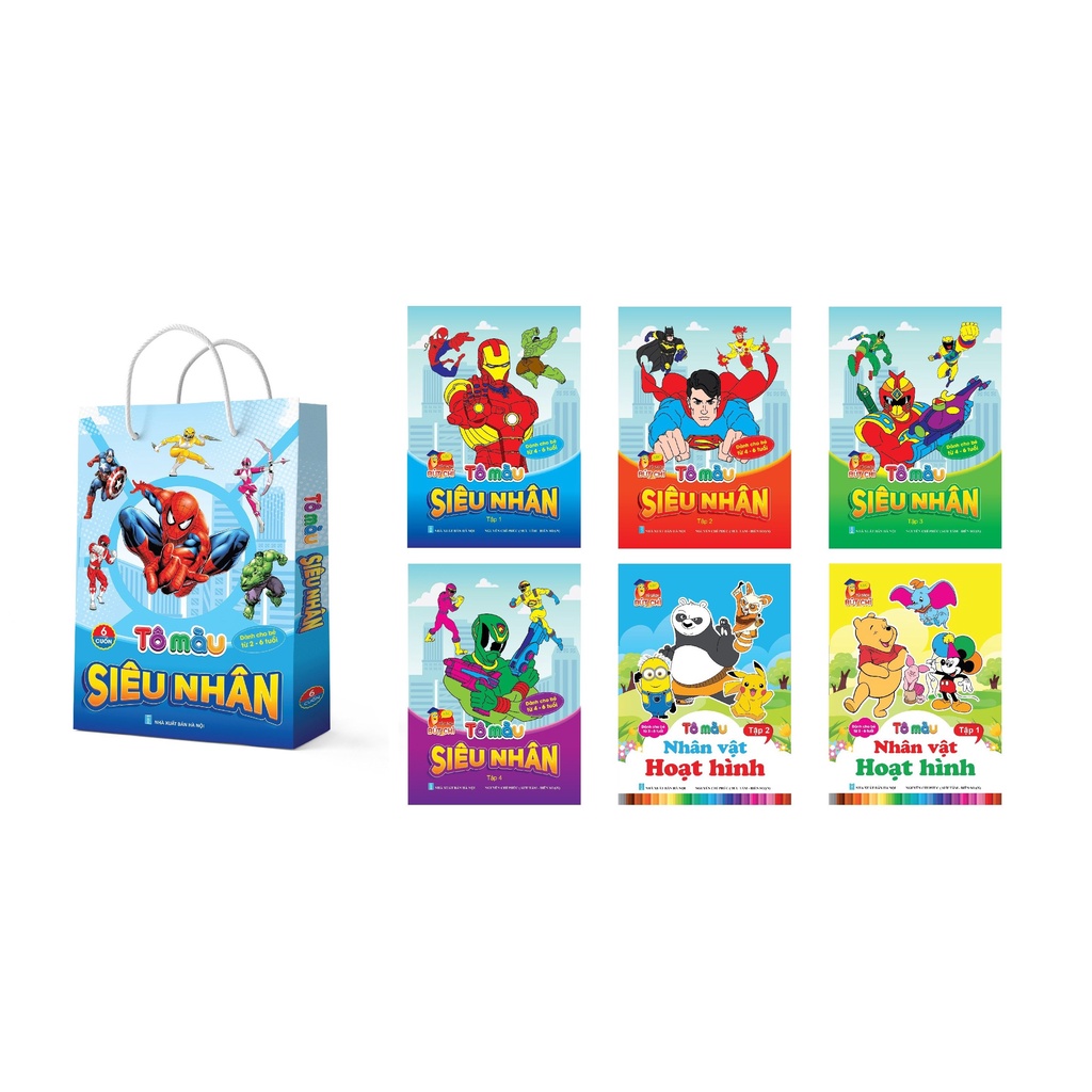 Ảnh Sách - Tô Màu Siêu Nhân Dành Cho Bé 2-6 Tuổi (6 Cuốn) 1
