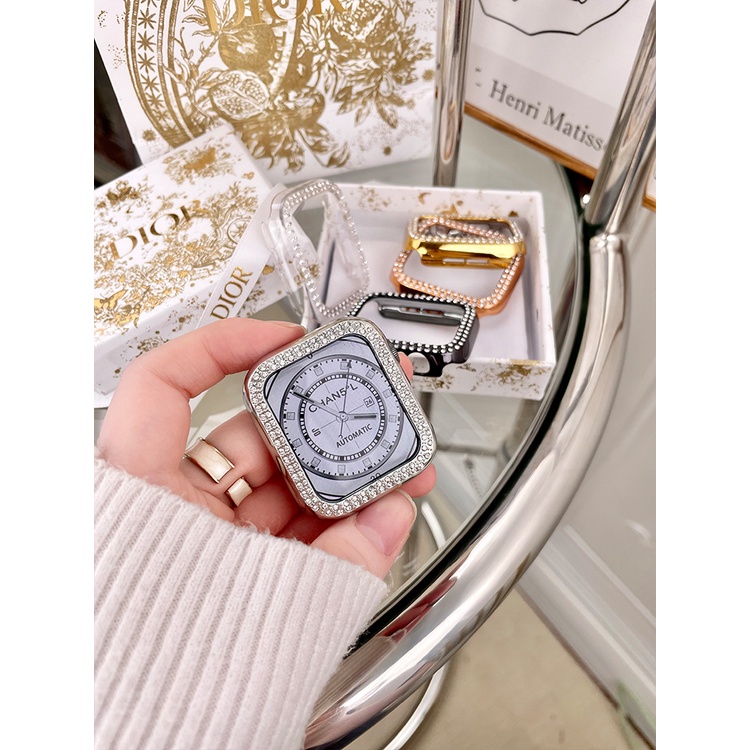 Ốp bảo vệ chống va chạm chống va chạm hai hàng kim cương hai hàng dành cho Apple Watch S11 S10 SE3 S9 S8 S6 S5 S4 45mm 41mm 46mm 42mm Vỏ Iwatch