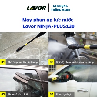 Máy phun rửa áp lực cao Lavor Ninja plus 130 mô tơ chổi than,áp suất tối đa 130 bar đánh bay vết bẩn