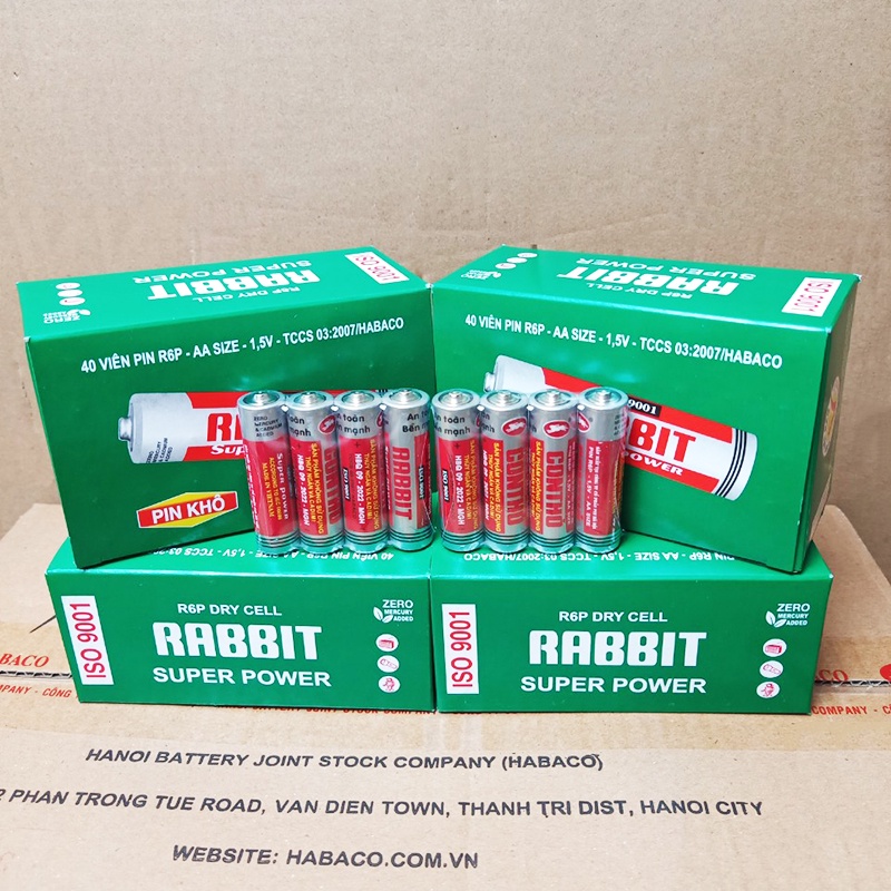 Pin Con Thỏ, Pin tiểu AA & Pin đũa AAA 1.5V, hộp 40 viên | Shopee Việt Nam