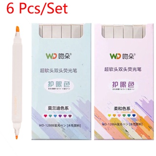 6 bút lông hai đầu mềm vẽ màu nước tiện lợi