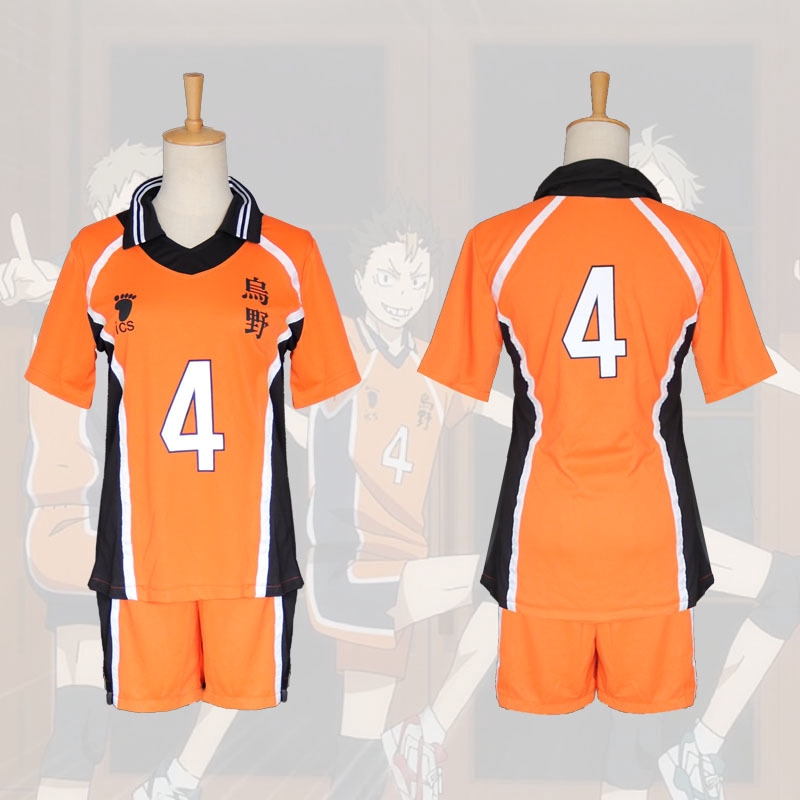 Bộ quần áo thể thao hóa trang nhân vật Anime Haikyuu Karasuno nhiều màu tùy chọn
