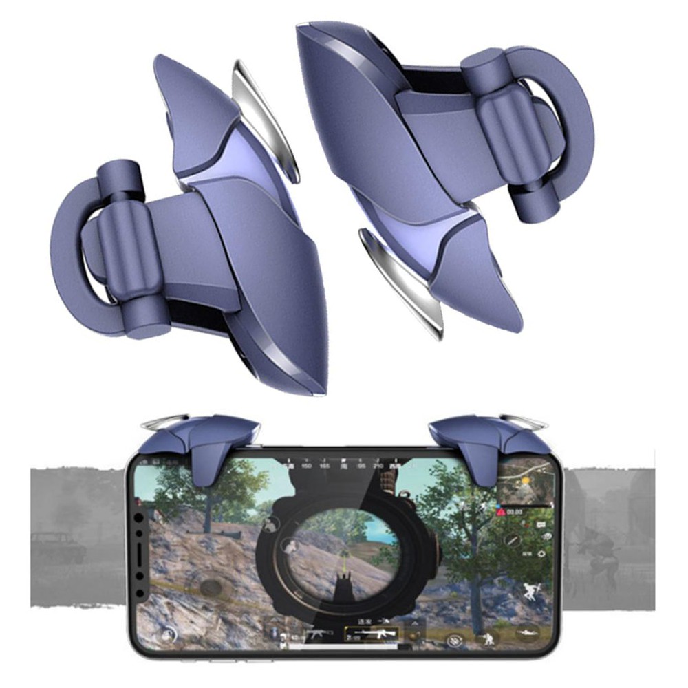 Nút bấm chơi game Blue Shark chất liệu nhựa ABS và kim loại giá rẻ siêu nhạy chơi game Pubg Mobile Free Fire