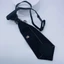Gothic Black Necktie Rhinestones Pendant Metal Chain Evening Party Pre Tied Tie