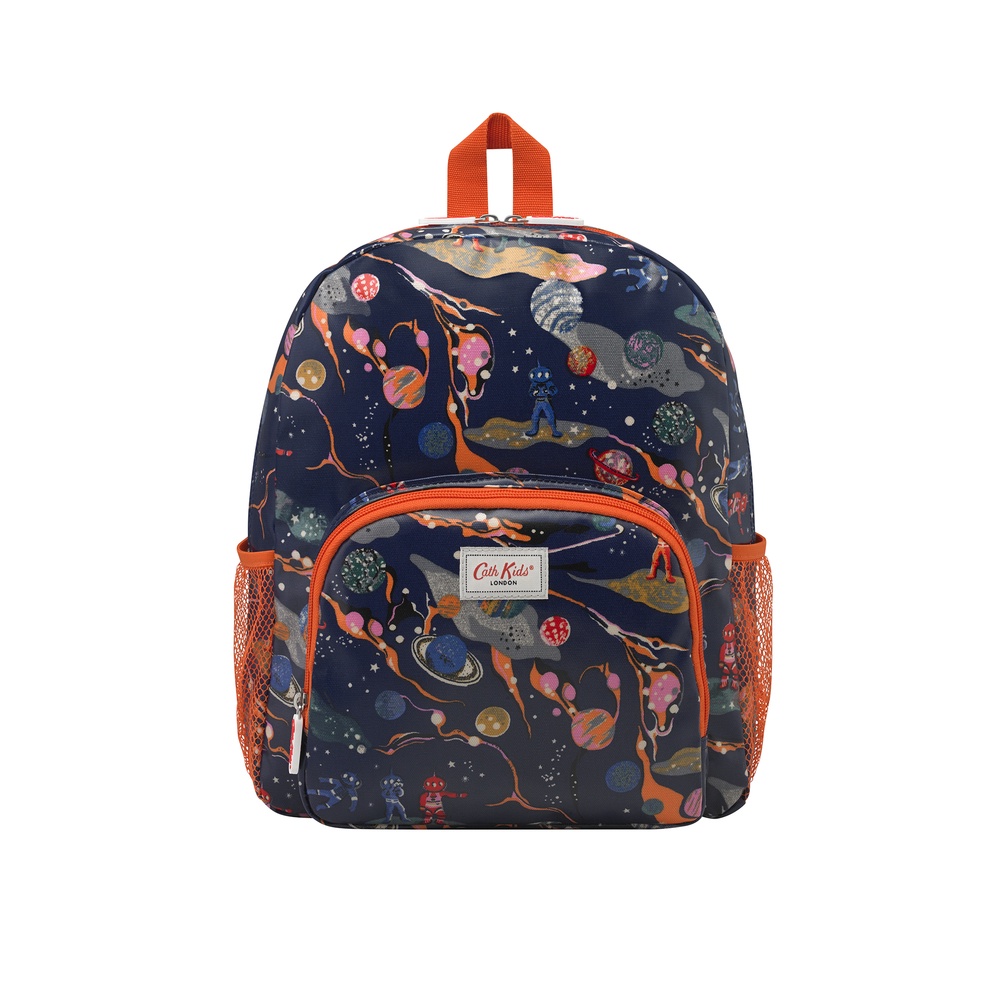 Cath Kidston - Ba lô cho bé/Kids Classic Large Backpack with Mesh Pocket - Marble Space - Navy -1040623