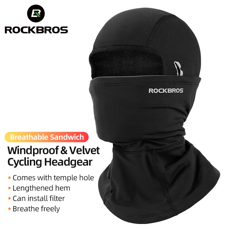 Mũ khẩu trang ROCKBROS che toàn mặt bằng vải lông cừu ấm áp khi chạy xe máy