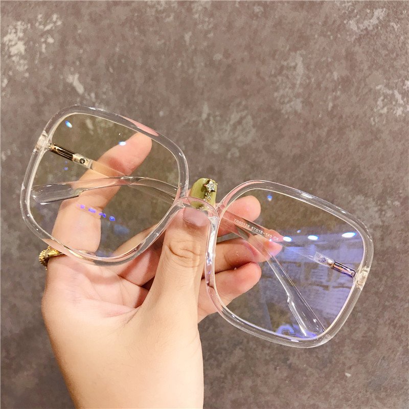 Kính cận thời trang nữ gọng vuông cao cấp mắt kính không độ chống tia UV phong cách Hàn Quốc  HANASO 071
