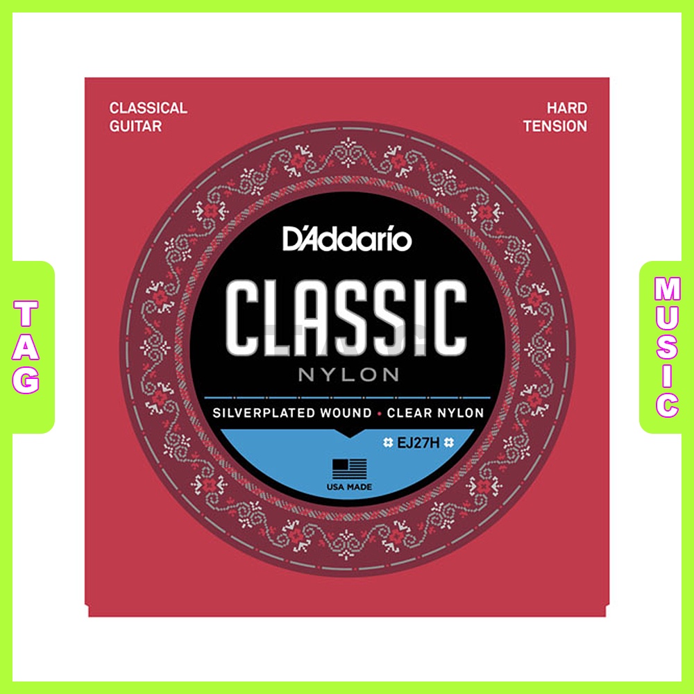 Dây nylon đàn Guitar Classic D’Addario EJ27H Clear, Silverplated Wound ...