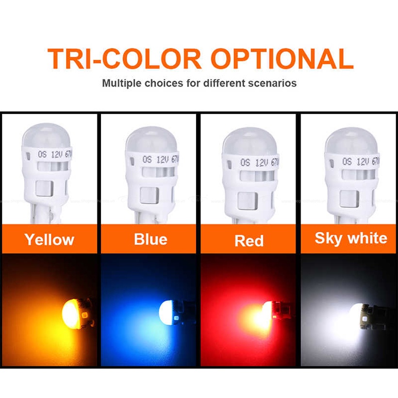Combo 2 Bóng Đèn Led Chân Ghim Nhỏ OSRAM Standard T10 W5W 12V Màu Trắng Cool